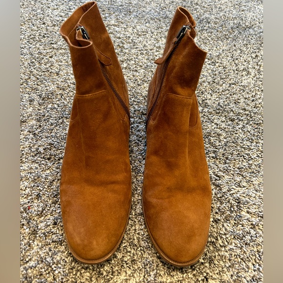 Caslon Womens Block Heel Ankle Bootie Side Zip Cushioned Insole Brown Sz 8 - Picture 2 of 12